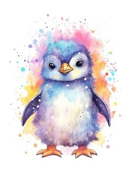 Cute Baby Penguin Painting