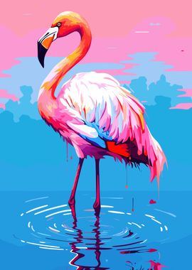 Flamingo Pop Animal WPAP