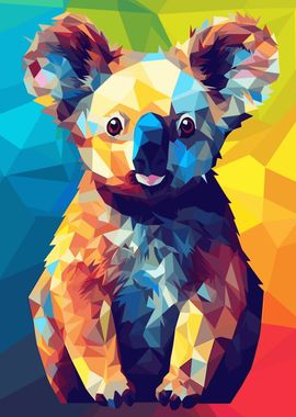 Koala Animal WPAP' Poster, picture, metal print, paint by Qreative