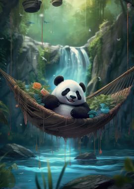 Panda in Hammock Waterfall