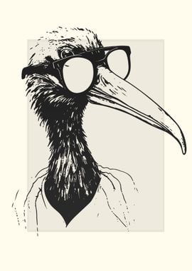 Black Stork Illustration