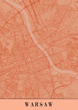 Warsaw Orange Map