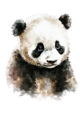 Cute Panda Bear Watercolor