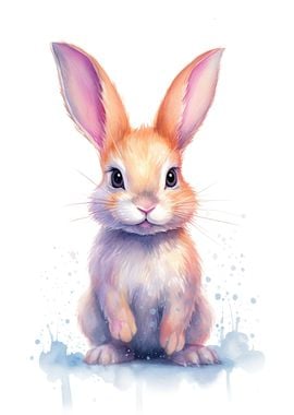 Cute Pastel Baby Rabbit