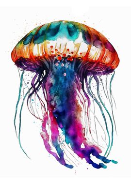 Jellyfish Watercolor Art