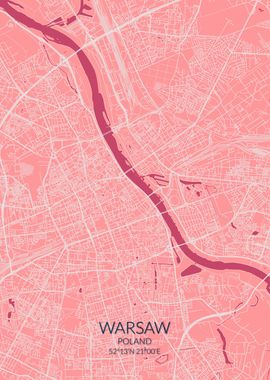 Warsaw Pink Rose Map