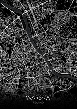 Warsaw Map Black