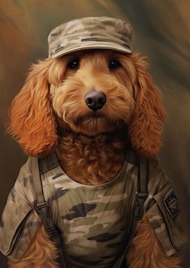 Goldendoodle Soldier