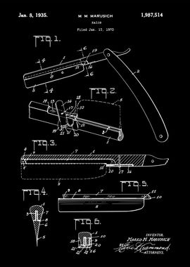 Antique Razor 1935 Patent