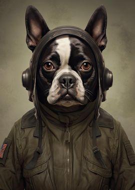 Boston Terrier Soldier