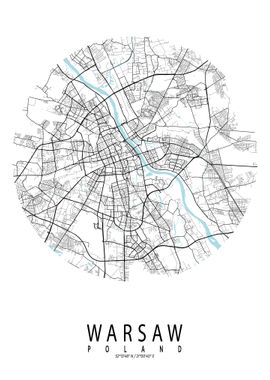 Warsaw City Map Circle