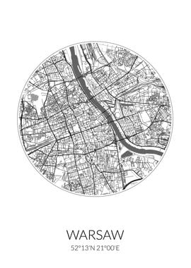 Warsaw Circle Map White