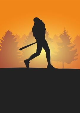 baseball player silhouette