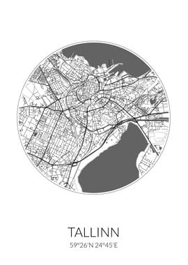 Tallinn Circle Map White