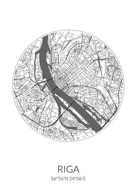 Riga Circle Map White