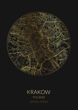 Krakow Black Gold Map