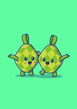 Cute Ketupat Cartoon