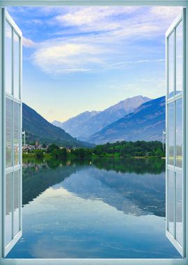 Landscape lake mountains