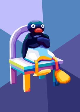 Angry Pingu Meme Pop Art