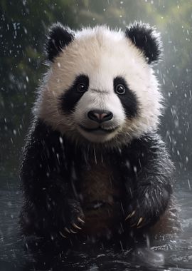 Cute Wet Panda