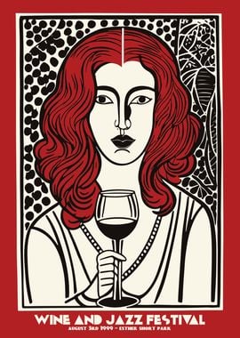 Wine And Jazz Poster