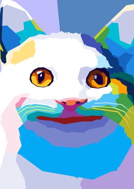 Cute Cat Meme Wpap Pop Art