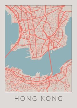 Hong Kong Vintage Map