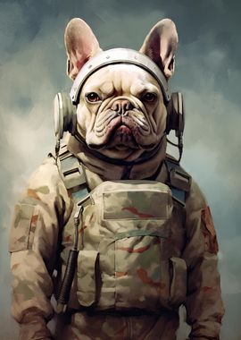 French Bulldog Soldier