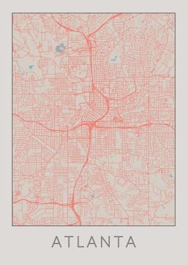 Atlanta Vintage Map