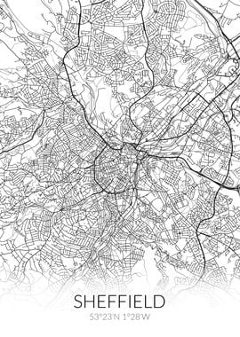 Sheffield Map White