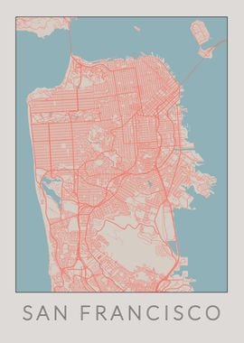 San Francisco Vintage Map