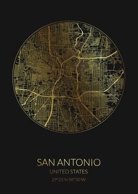 San Antonio Black Gold Map