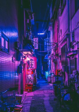 Tokyo Neon Alleyway Ghost