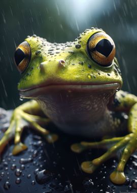 Cute Wet Frog