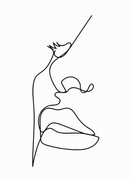 One Line Art Woman