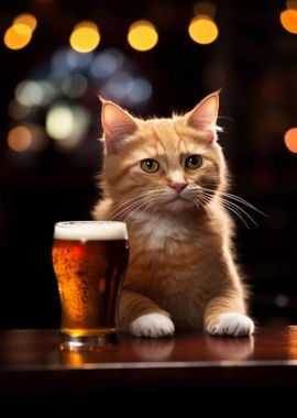 Cat With Beer