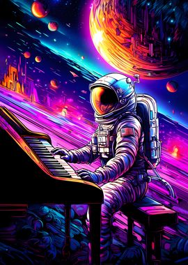 Astronaut Play Piano