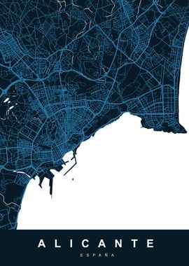 MAP ALICANTE SPAIN 