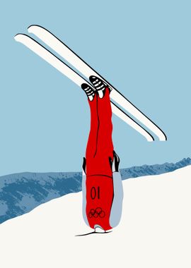 'Ski' Poster, picture, metal print, paint by UNIKORN | Displate