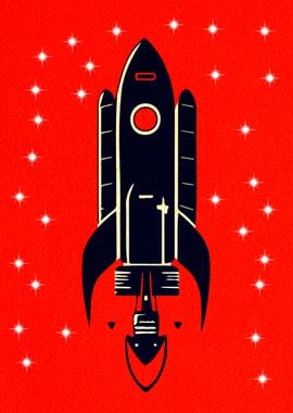 ASTRONAUT Red Star Rocket