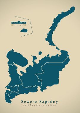 Northwestern Russia map