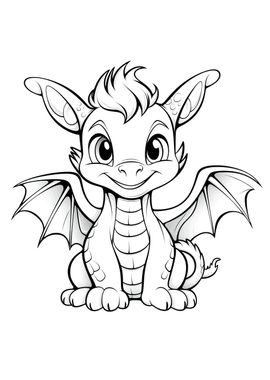 cute dragon black white 