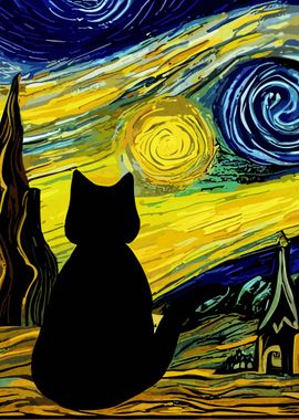 Starry Night Cat 2