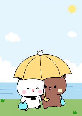 two cute bears animal