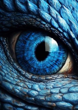 Art Poster Blue dragon eye