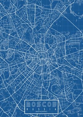 Moscow City Map Blueprint