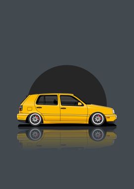 Volkswagen Golf Mk3 yellow