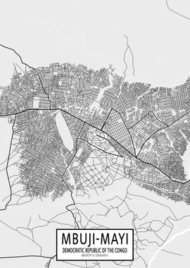 Mbuji Mayi City Map Light