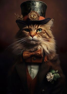 Elegante altmodische Katze