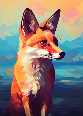 Red Fox Potrait Abstract